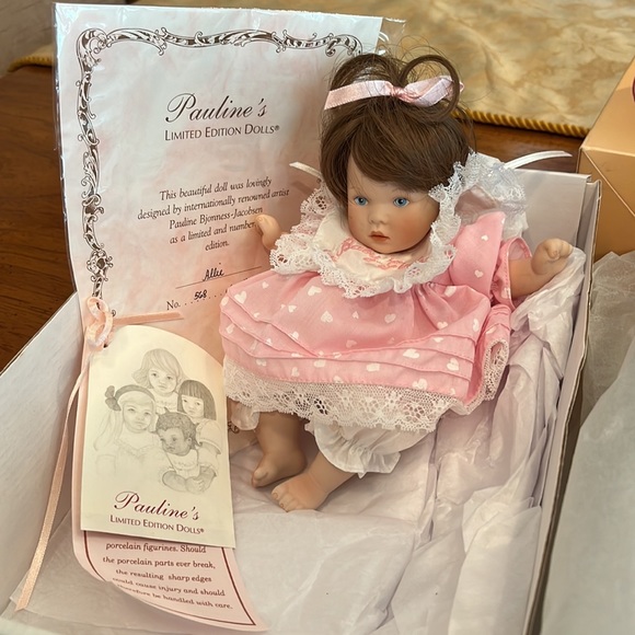 Paulines Limited addition Doll, Allie, porcelain 8” collector item - Plus 2 free - Picture 1 of 13